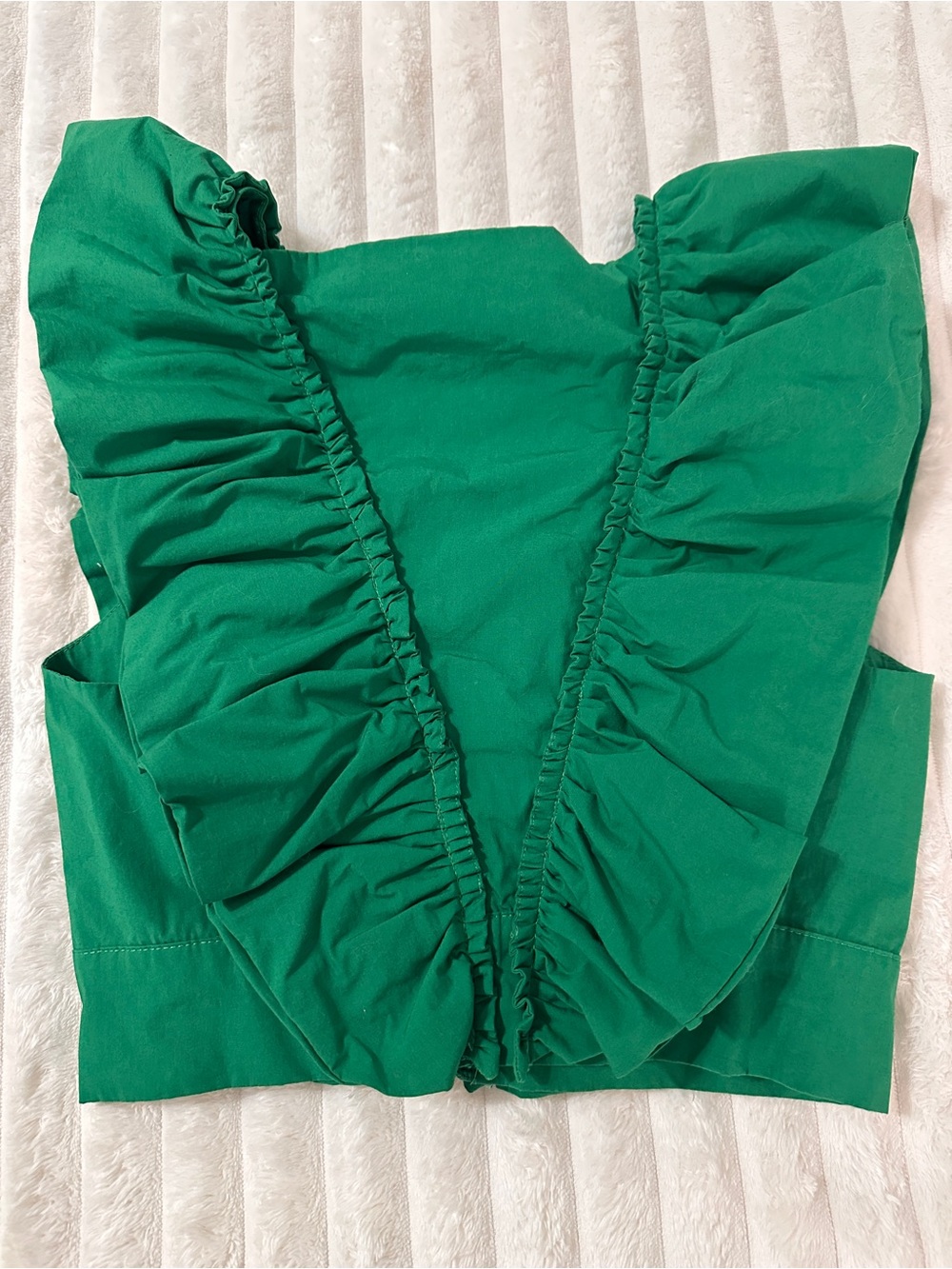 Zara Green Ruffled Crop Top - Picture 8 of 8